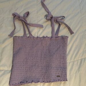 Lavender Hollister tied ruffle tank